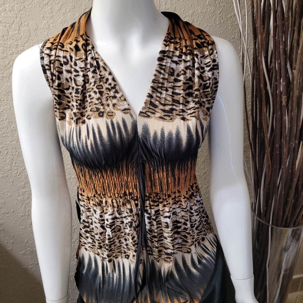 Animal Print V-neck blouse